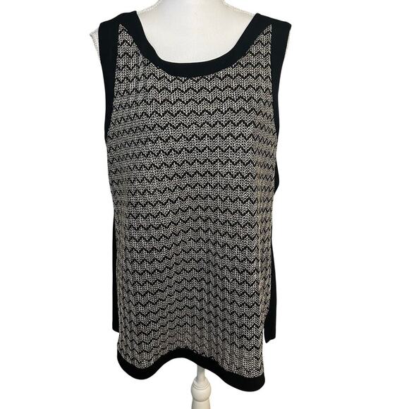 Chico's travelers sleeveless black mesh tank with gold metallic thread size XL16 - Picture 1 of 8